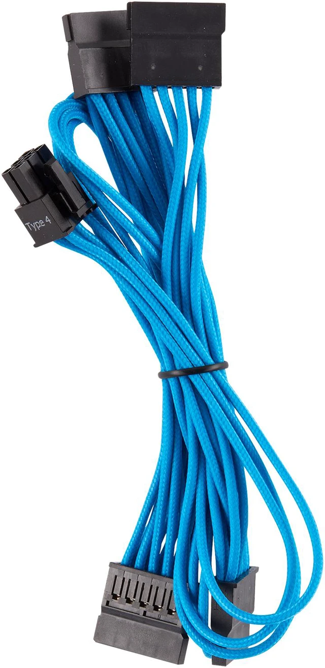 Alt view image 4 of 16 - Corsair CP-8920225 Premium Individually Sleeved PSU Cables Pro Kit Type 4 Gen 4 - Blue