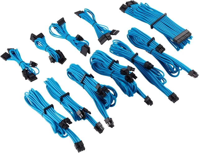 Alt view image 2 of 16 - Corsair CP-8920225 Premium Individually Sleeved PSU Cables Pro Kit Type 4 Gen 4 - Blue