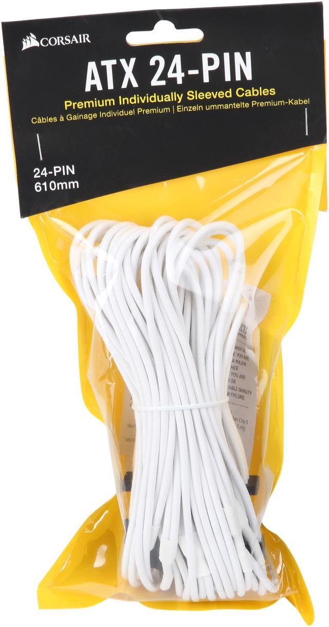 Alt view image 4 of 4 - Corsair CP-8920231 2 ft. Premium Individually Sleeved ATX 24-Pin Cable Type 4 Gen 4 - White