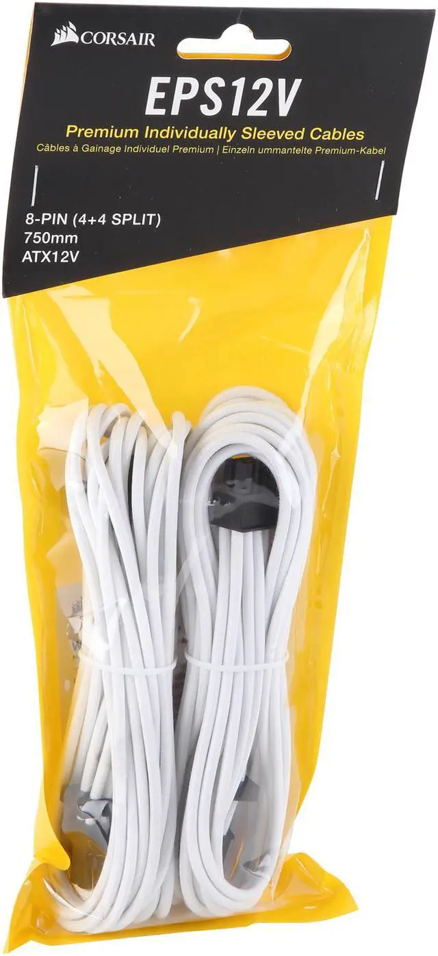 Alt view image 4 of 4 - Corsair CP-8920238 2.46 ft. (0.75m) Premium Individually Sleeved EPS12V/ATX12V Cables Type 4 Gen 4 - White