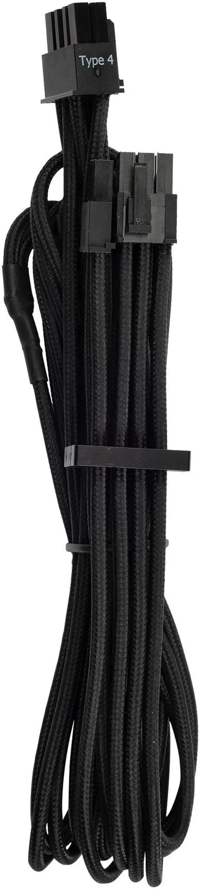 Main image of Corsair CP-8920243 2.13 ft. (0.65m) Premium Individually Sleeved PCIe (Single Connector) Cables Type 4 Gen 4 - Black
