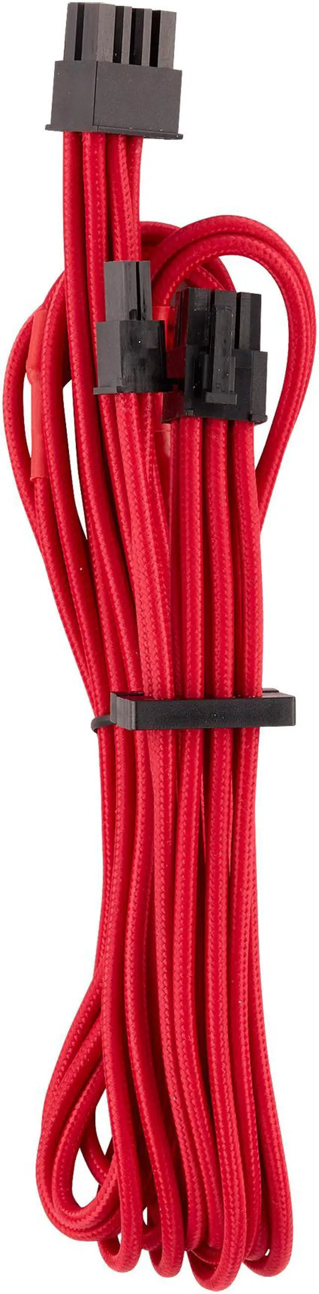 Main image of Corsair CP-8920244 2.13 ft. (0.65m) Premium Individually Sleeved PCIe (Single Connector) Cables Type 4 Gen 4 - Red