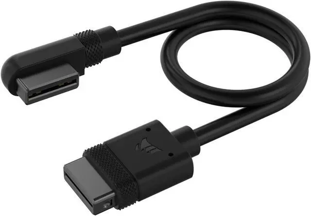 Alt view image 2 of 5 - Corsair CL-9011123-WW iCUE LINK Cable, 2x 200mm with Straight/Slim 90° connectors, Black