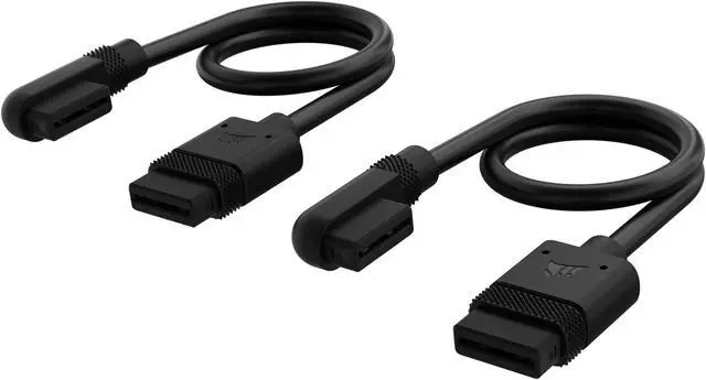 Alt view image 4 of 5 - Corsair CL-9011123-WW iCUE LINK Cable, 2x 200mm with Straight/Slim 90° connectors, Black