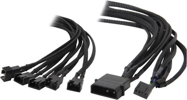 Main image of Evercool EC-DF001 1.47 ft. Supports 5 PWM Fans Black Braided Cable Male to Male