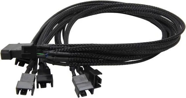 Alt view image 2 of 3 - Evercool EC-DF001 1.47 ft. Supports 5 PWM Fans Black Braided Cable Male to Male