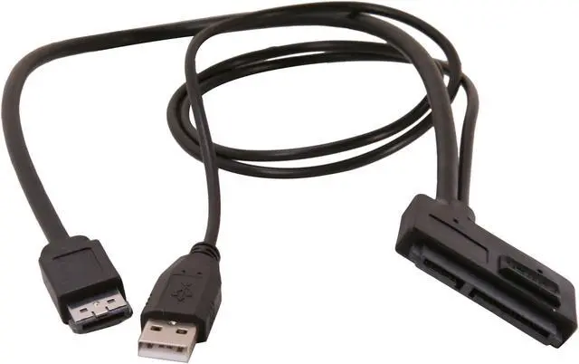 Alt view image 2 of 3 - Evercool EC-ST001 eSATA: 1.31 ft. / USB power cable: 2.62 ft. eSATA Cable For SATA HDD and SSD Male to Male