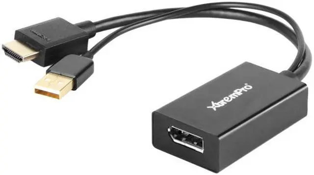 Alt view image 2 of 3 - XtremPro HM-DP005MF Male HDMI USB to DisplayPort Power Adapter Cable