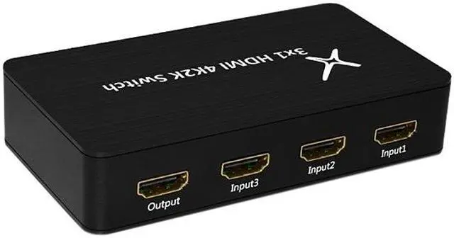 Alt view image 2 of 6 - XtremPro 11006 HDMI Switch Ultra Slim 3x1 Ports, 3 in 1 out Aluminum w/ IR Remote & AC Adapter, Supports HDTV, 4K2K 1080P, 720P, Full 3D for PS, Xbox, Nintendo, Projector - Black