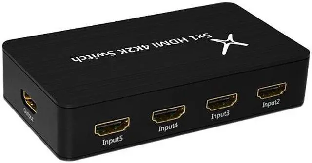 Alt view image 2 of 5 - XtremPro 11007 HDMI Switch Ultra Slim 5x1 Ports, 5 in 1 out Aluminium w/ IR Remote & AC Adapter, Supports HDTV, 4K2K 1080P, 720P, Full 3D for PS, Xbox, Nintendo, Projector - Black