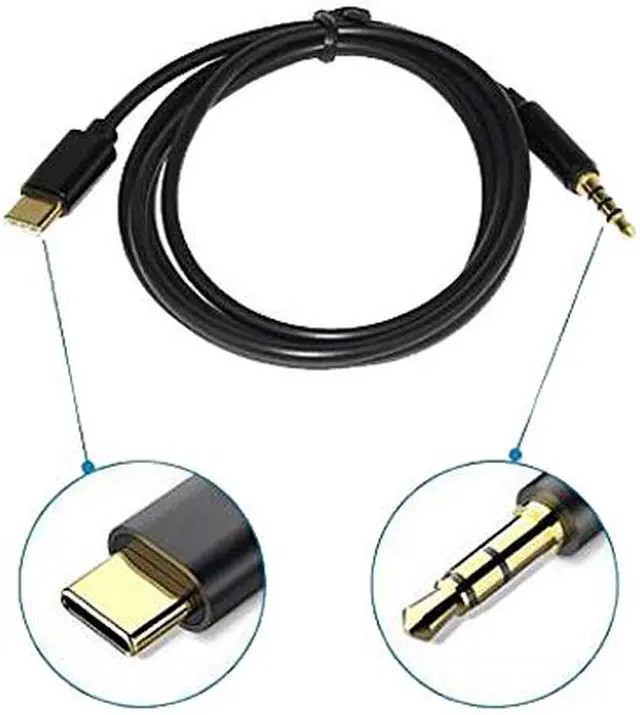 Alt view image 3 of 4 - XtremPro 11168 Type-C to 3.5mm Audio Aux jack Headphone Adapter, USB-C Male to 3.5mm Male Extension Cord Adapter Cable for Google Pixel 2/XL, LG, OnePlus 5t/6, Type-C Devices, 3.9 ft./1.2m - Black