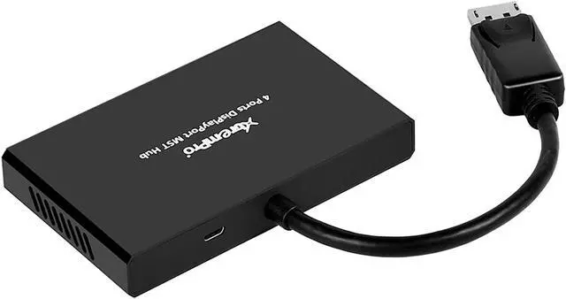 Alt view image 4 of 8 - XtremPro 61071 4 Port DisplayPort 1.2 to DisplayPort Multi Stream Transport MST Hub 1x4, 1 input 4 output DisplayPort Splitter, Up to 21.6 Gbps for Windows PCs - Black