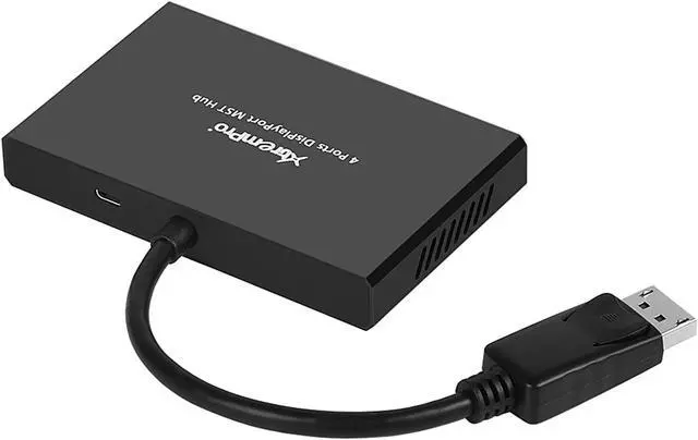 Alt view image 5 of 8 - XtremPro 61071 4 Port DisplayPort 1.2 to DisplayPort Multi Stream Transport MST Hub 1x4, 1 input 4 output DisplayPort Splitter, Up to 21.6 Gbps for Windows PCs - Black