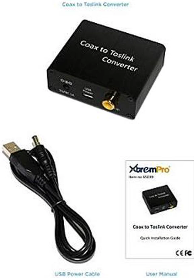 XtremPro 65039 Coaxial to Toslink Digital Audio Converter, Support PCM ...