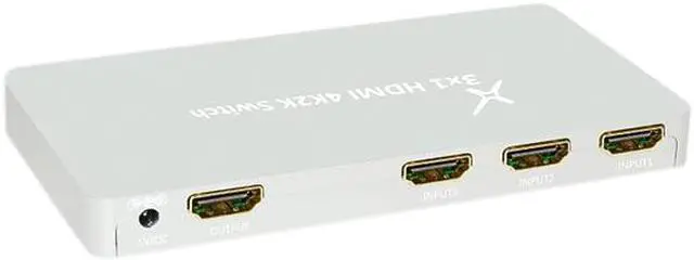 Alt view image 2 of 6 - XtremPro 64301KA 3x1 HDMI Aluminum 4K2K 3D /60Hz 3 In 1 Out Switch w/IR Wireless Remote control, AC Power Adapter 100 ~ 240V, Supports HDCP, LPCM, DTS, 3D All Format - Silver
