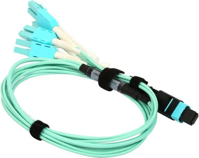 Alt view image 2 of 3 - Tripp Lite N844-01M-8LC-PT 3 ft. Fan-out Cable Push / Pull Tab MTP/MPO to 8 x LC 40Gbase OM3 Plenum