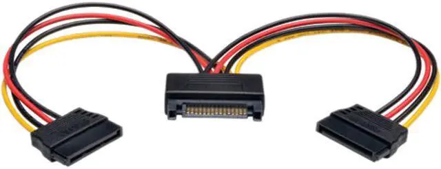 Main image of Tripp Lite Model P947-06N-2P15 6" 15-Pin Serial ATA (SATA) Power Y Splitter Cable Adapter Male to Female