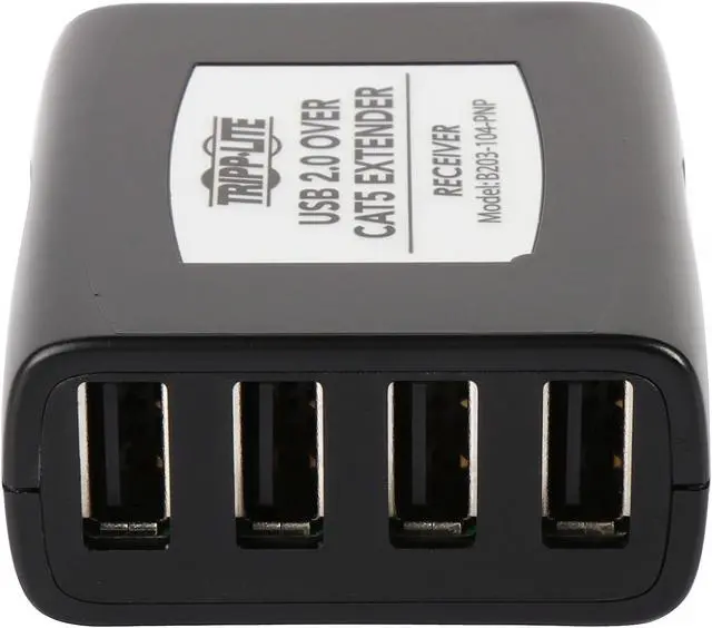 Alt view image 5 of 8 - Tripp Lite 4-Port USB 2.0 over Cat5/Cat6 Extender Hub Kit, Transmitter & Receiver, Hi-Speed USB-A Up to 164 ft. (B203-104-PNP)