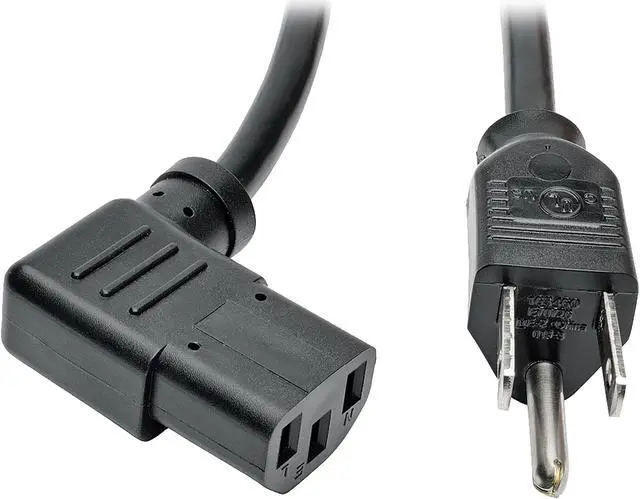 Main image of Tripp Lite Model P006-014-13RA 14 ft. Standard Computer Power Cord, 10A, 18AWG (NEMA 5-15P to Right Angle IEC-320-C13)