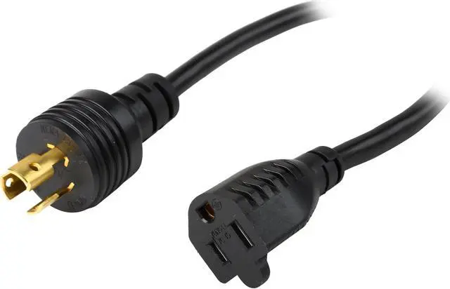 Alt view image 3 of 5 - Tripp Lite Model P025-001 1 Foot Heavy-Duty Power Adapter Cord, 15A, 14AWG (NEMA 5-15R to L5-15P)
