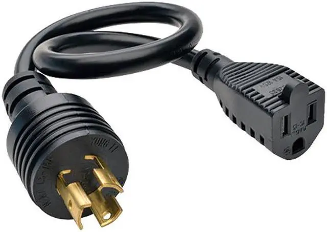 Alt view image 2 of 5 - Tripp Lite Model P025-001 1 Foot Heavy-Duty Power Adapter Cord, 15A, 14AWG (NEMA 5-15R to L5-15P)