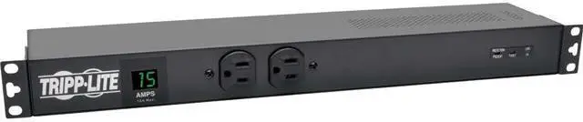 Main image of Tripp Lite Metered PDU, 15A, Isobar Surge Suppression, 3840 Joules, 14 Outlets (5-15R), 120 V, 5-15P, 15 ft. Cord, 1U Rack-Mount Power (PDUMH15-ISO)