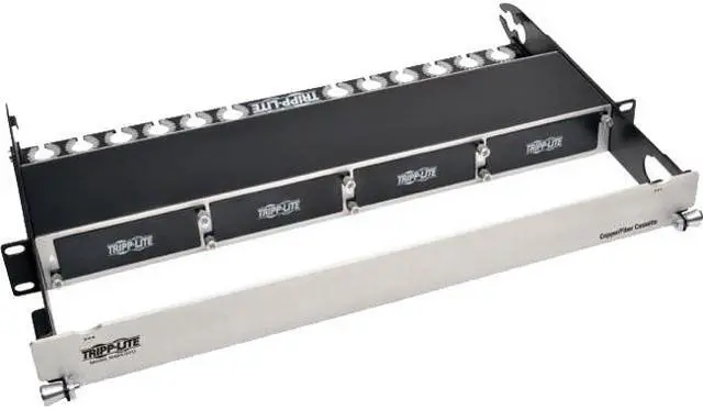 Main image of Tripp Lite N484-01U High Density Copper / Fiber Enclosure Panel, 1U, 4-Cassette Capacity