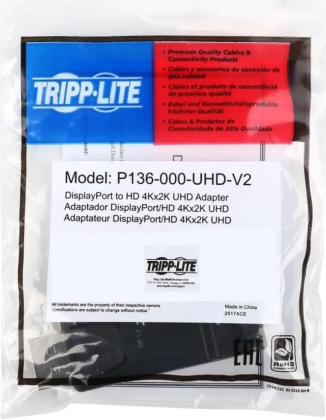 Alt view image 3 of 3 - Tripp Lite P136-000-UHD-V2 DisplayPort to HDMI 4K Video Adapter, DP 1.2 to HDMI Active Audio / Video Converter