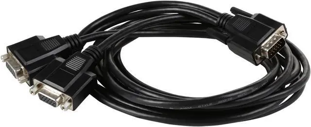 Alt view image 2 of 3 - Tripp Lite P516-006-HR 6 ft. High Resolution VGA Monitor Y Splitter Cable (HD15 M to 2x HD15 F)