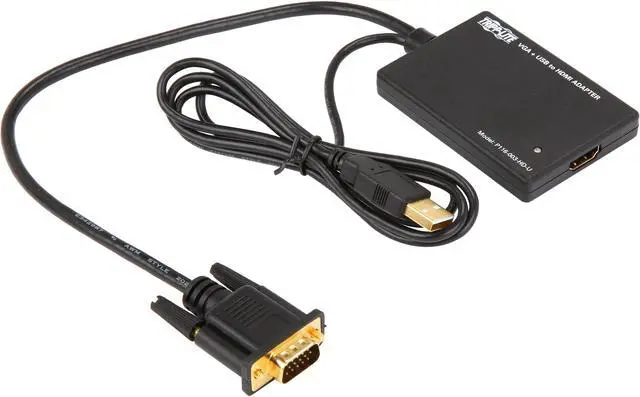 Alt view image 10 of 12 - Tripp Lite P116-003-HD-U VGA to HDMI Converter/Adapter with USB Audio and Power, 1080p