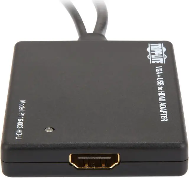 Alt view image 12 of 12 - Tripp Lite P116-003-HD-U VGA to HDMI Converter/Adapter with USB Audio and Power, 1080p
