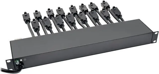 Alt view image 2 of 4 - TRIPP LITE PS1916D1U 16 Outlets Power Strip 100V AC; 110V AC; 115V AC; 120V AC; 127V AC Input Voltage 15 ft. Cord Length