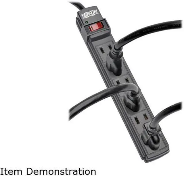 Alt view image 6 of 6 - Tripp Lite 6-Outlet Power Strip, 6 ft. Cord, Black Housing (PS66B)