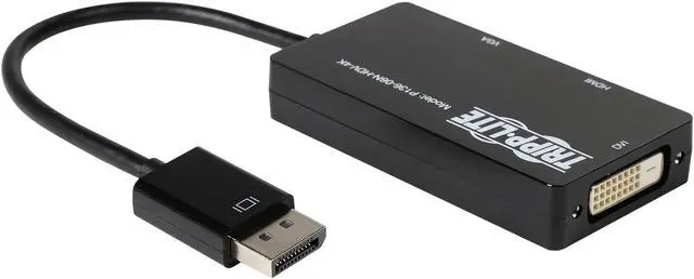 Alt view image 2 of 3 - Tripp Lite DisplayPort to VGA/DVI/HDMI All-in-One Cable Adapter, Converter for DP 1.2, 4K x 2K HDMI (P136-06N-HDV-4K)
