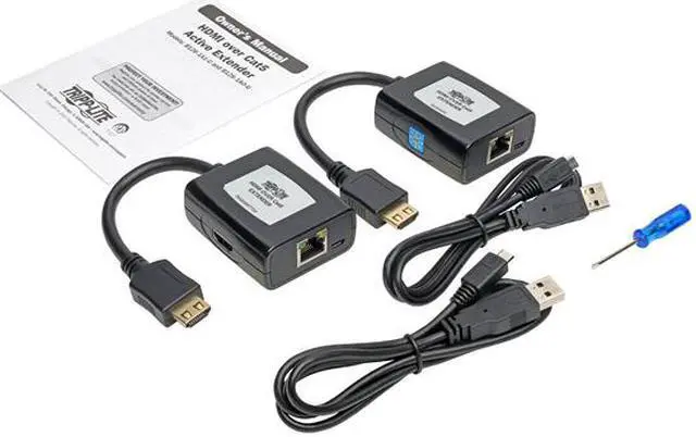 Alt view image 6 of 6 - Tripp Lite HDMI over Cat5/Cat6 Active Extender Kit, Transmitter & Receiver, 1080p @ 60 Hz, USB Powered, Up to 125-ft. (B126-1A1-U)