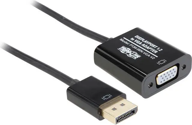Main image of Tripp Lite DisplayPort to VGA Active Cable Adapter, DP 1.2, Converter for DP to HD15 (M/F), 1920 x 1200/1080p, 6 in. (P134-06N-VGA-V2)