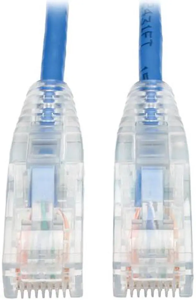 Main image of TRIPP LITE N201-S02-BL 2 ft. Cat 6 Blue Cat6 Gigabit Snagless Molded Slim UTP Patch Cable RJ45 M/M BL 2'