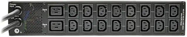 Alt view image 3 of 6 - Tripp Lite PDU Metered 7.4kW 230V ATS 16 C13 2 C19 2 IEC309 Cords 32A 2URM
