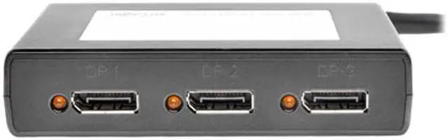 Alt view image 2 of 4 - Tripp Lite B156-003-V2 3-Port DisplayPort 1.2 Multi-Stream Transport (MST) Hub, 3840 x 2160 (4K x 2K) UHD