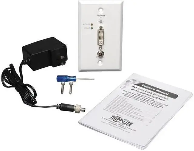 Alt view image 3 of 3 - Tripp Lite B140-1A0-WP-1 DVI Over Cat5/6 Extender Video Wallplate Receiver 1920x1080 60Hz