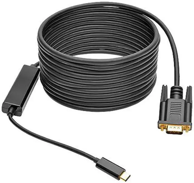 Alt view image 2 of 3 - Tripp Lite USB C to VGA Adapter Converter Cable 1080p Type C to VGA 16ft (U444-016-V)