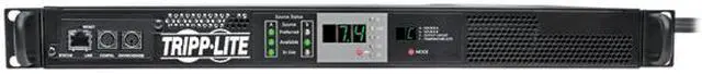 Alt view image 2 of 5 - Tripp Lite Monitored PDU with ATS, 7.4K Watts 230V, 2 IEC309 32A Blue Inputs, 1U Rack-Mount Power (PDUMNH32HVAT)