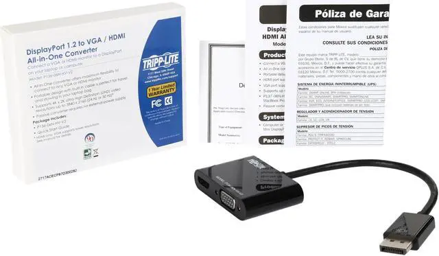 Alt view image 4 of 5 - Tripp Lite P136-06N-HV-V2 DisplayPort to HDMI VGA Adapter Converter 4Kx2K DP to HDMI VGA