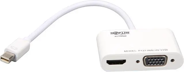 Alt view image 2 of 6 - Tripp Lite P137-06N-HV-V2W Mini Displayport to HDMI VGA 4K Adapter Cable MDP to HDMI VGA