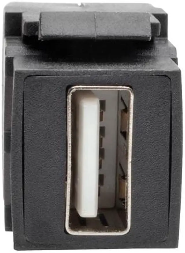 Alt view image 3 of 5 - Tripp Lite USB 2.0 Keystone Panel Mount Extension Coupler Cable (M/F) Angled 1ft (U024-001-KPA-BK)