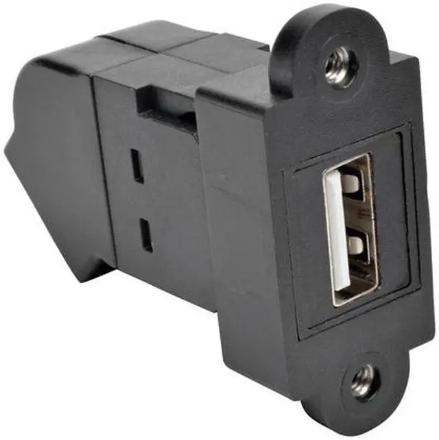 Alt view image 3 of 6 - Tripp Lite U060-000-KPA-BK USB 2.0 All-in-One Keystone/Panel Mount Angled Coupler (F/F), Black