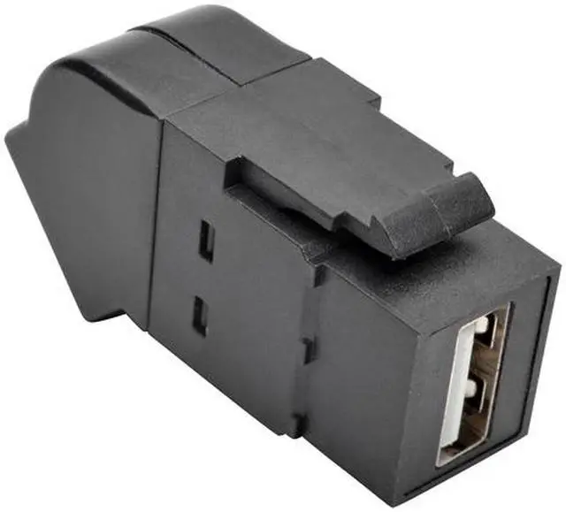 Alt view image 4 of 6 - Tripp Lite U060-000-KPA-BK USB 2.0 All-in-One Keystone/Panel Mount Angled Coupler (F/F), Black