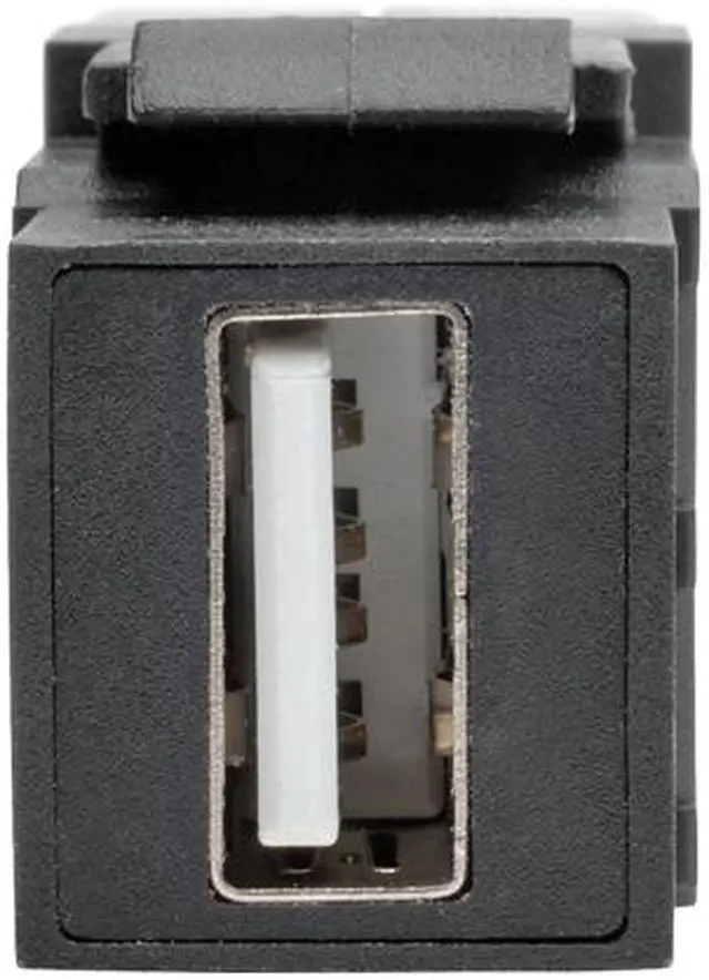 Alt view image 5 of 6 - Tripp Lite U060-000-KPA-BK USB 2.0 All-in-One Keystone/Panel Mount Angled Coupler (F/F), Black
