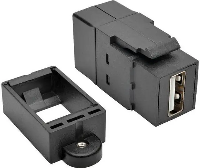 Main image of Tripp Lite U060-000-KP-BK USB 2.0 All-in-One Keystone/Panel Mount Coupler (F/F), Black
