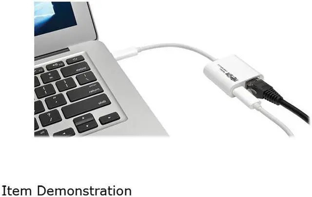 Alt view image 4 of 4 - Tripp Lite U436-06N-G-C USB 3.1 Gen 1 USB-C to Gigabit Ethernet NIC Network Adapter with USB-C Charging Port, 10/100/1000 Mbps, White